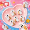 A white bear pendant holding a loaf of bread, a creative cartoon, cute and adorable necklace pendant, a gift accessory for girls and couples Specification image